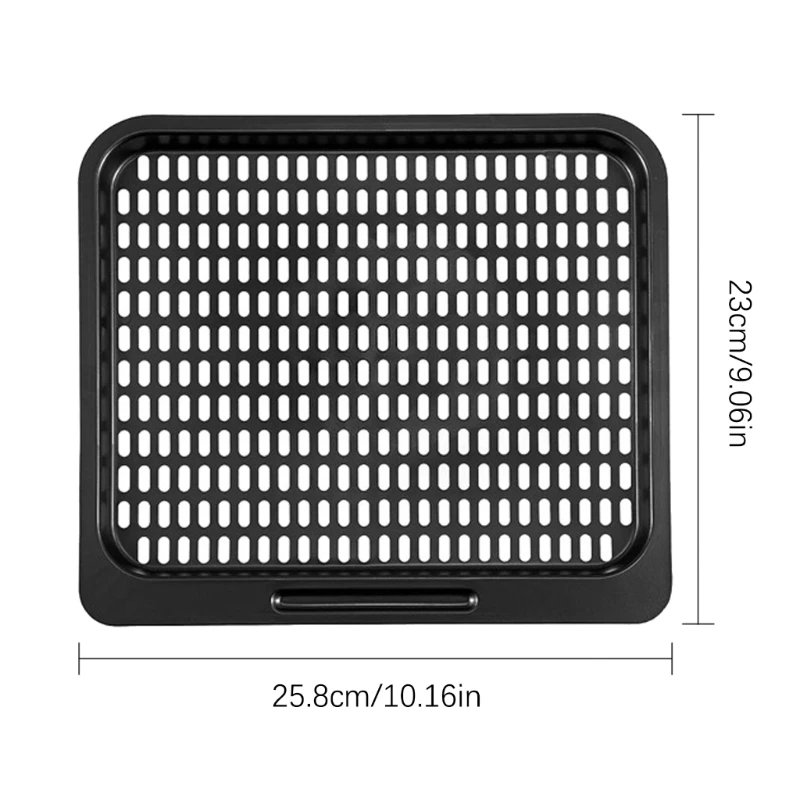 2Pcs Convenient Air Fryer Replacement Tray Easy to Cooking Nonstick Baking Pan Square Oven Pan Mesh Cooking Rack Kitchen