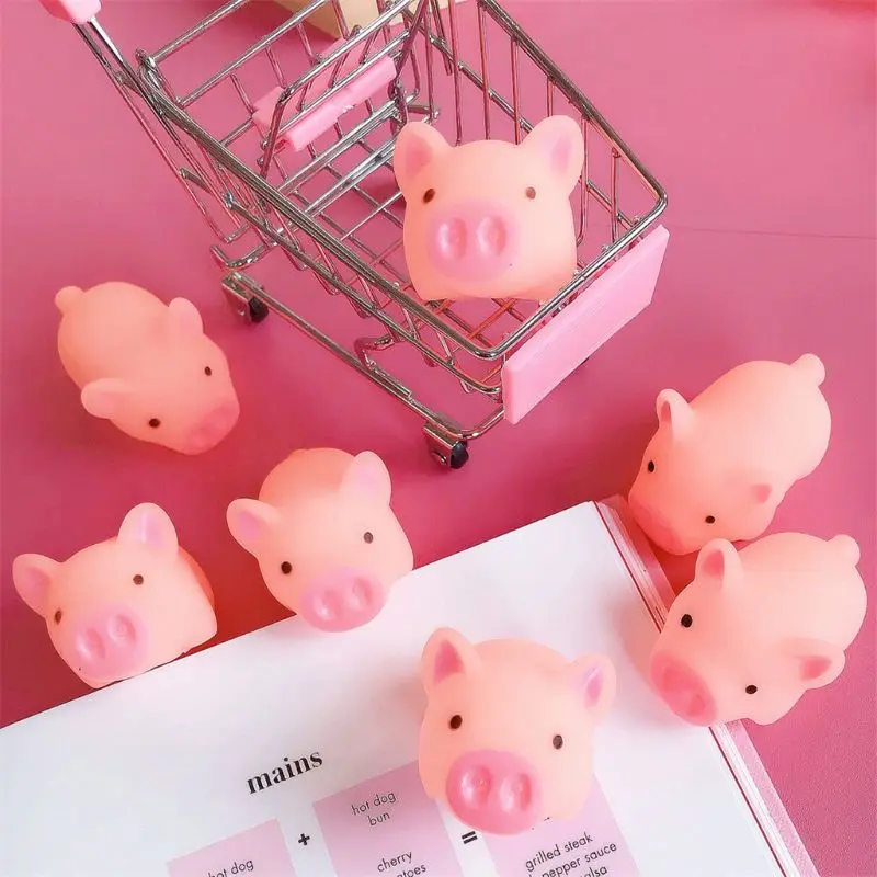 Realistic Pig  Ball Cartoon Toy Soft  Toy Fidget Ball Interactive Toy Super Cute for Offices Decompress