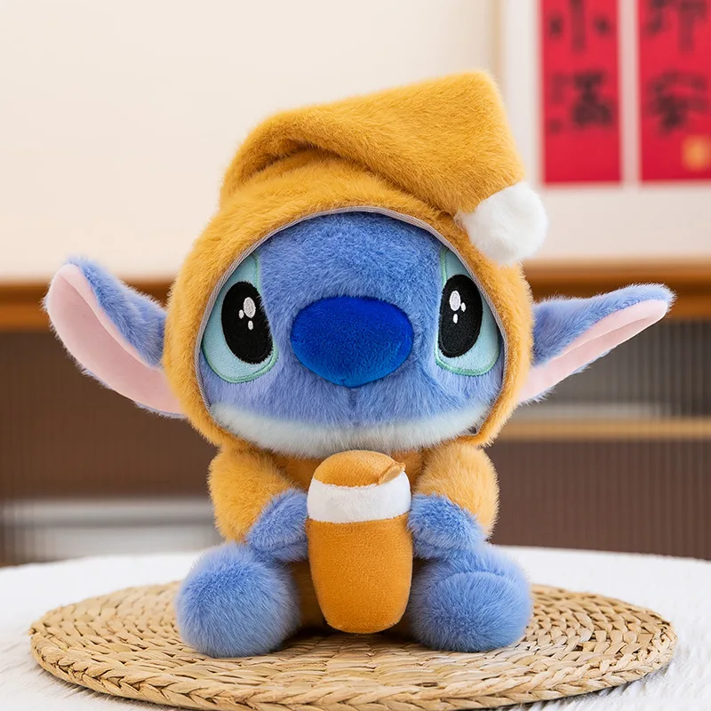 ตุ๊กตาการ์ตูนสติทช์ขนาด 25 ซม. รุ่นเฟรนช์ฟรายส์พร้อมชานม ของตกแต่งห้อง ของขวัญวันเกิดสำหรับเด็ก