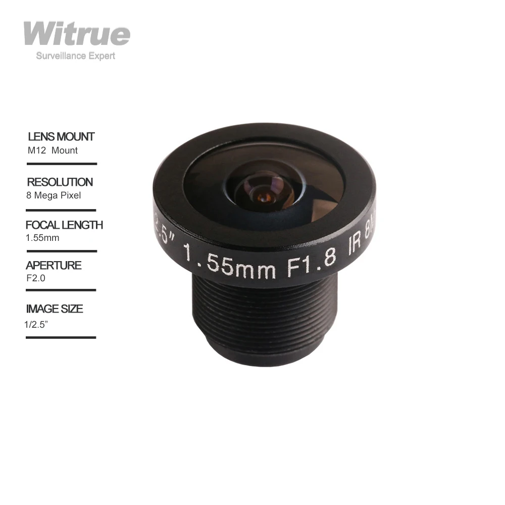 Witrue Fisheye CCTV Lens HD 8MP 1.55mm 1/2.5