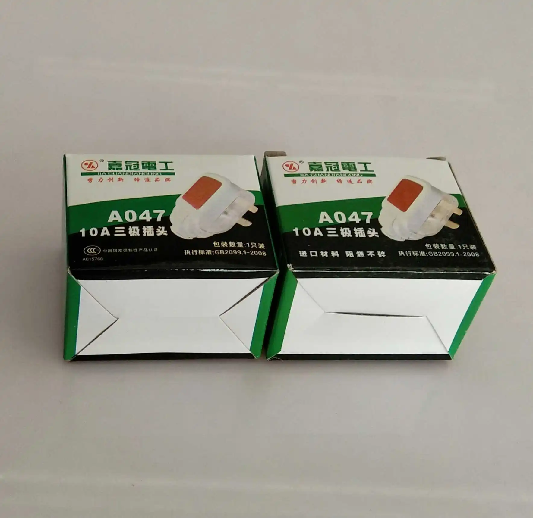 Jiaguan Electric Appliance Colorful Translucent A0474a Three-Pole Plug Tram Three-Flat Plug