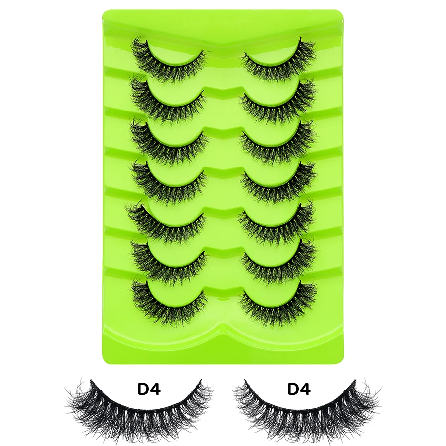 DINGSEN 7 Paar falsche Wimpern, Katzenaugen-Wimpern, Manga-Wimpern, künstliche Nerz-Wimpern, natürliche, lange, geflügelte End-Augen-längige Wimpern – Detail 25