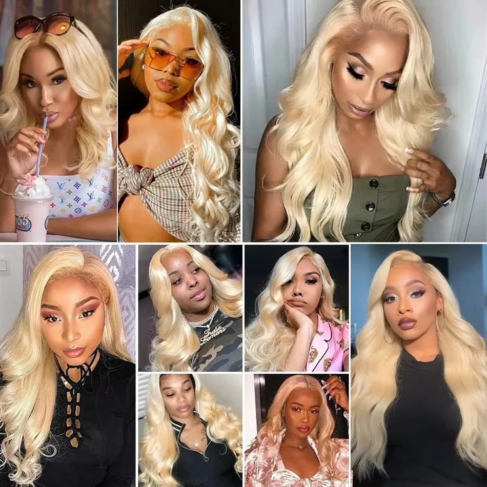 30 50Inch Colored Blonde 613 Body Wave Bundles Human Hair 3/4 Bundle 100% Brazilian Loose Wave Raw Human Hair Bundles Extensions image 2