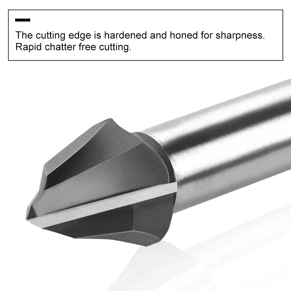 1PC 12mm 1/2in 생크 90도 V 유형 슬롯 커터 비트 CNC 초경 밀링 커터 조각 그루빙 도구