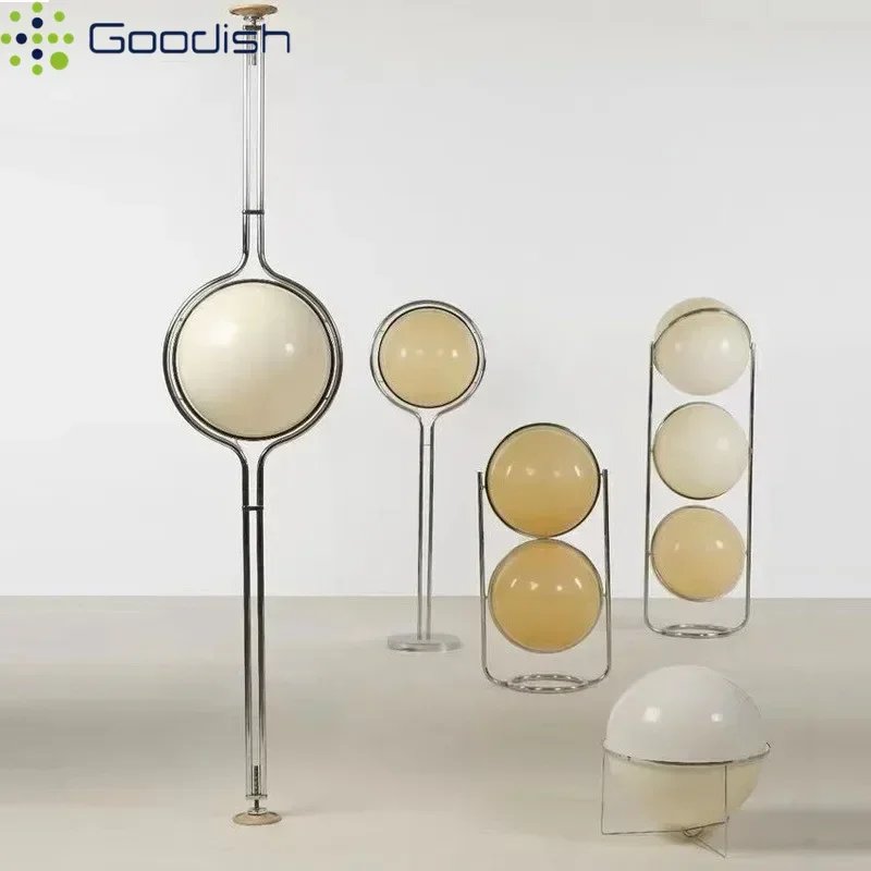 Bauhaus Retro Stehlampen Chrom Metall Weiß Acryl Kugel Stehleuchte Wohnzimmer Hotel Schlafzimmer Sofa Nachttisch Home Dekoration