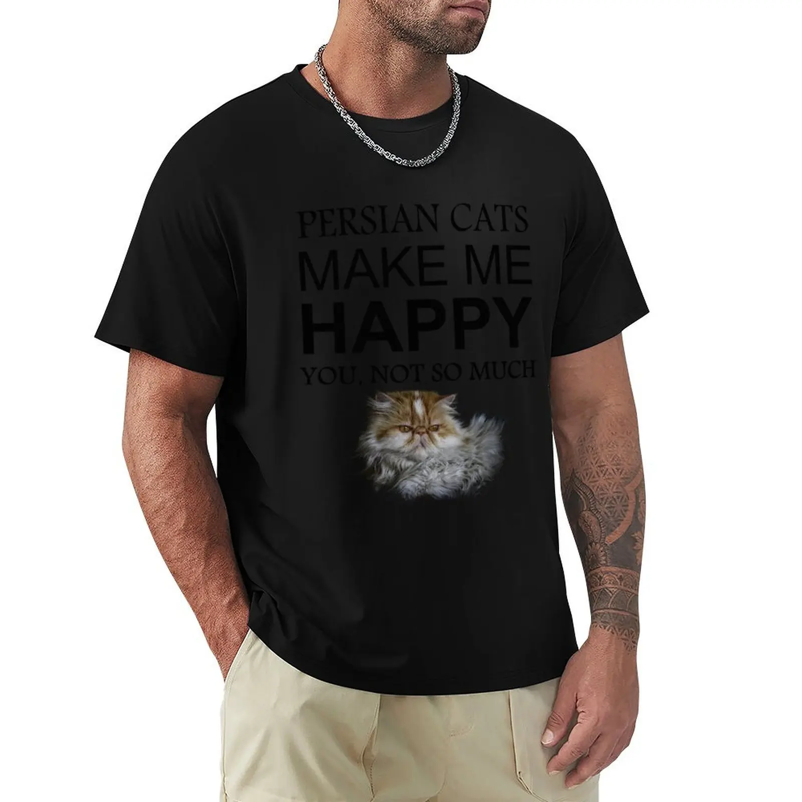 

Persian Cats Make Me Happy T-Shirt anime shirts graphic mens clothing