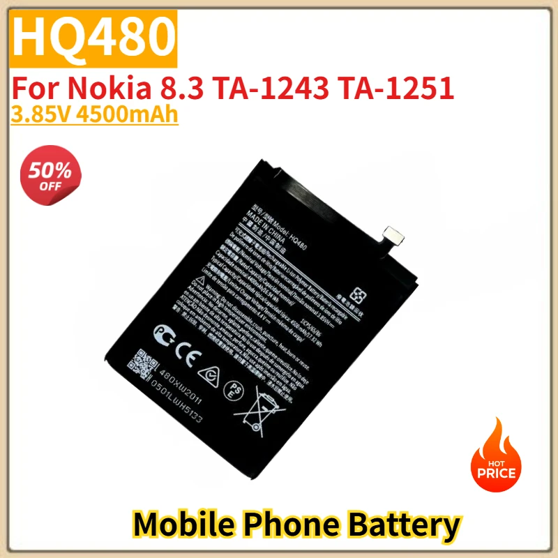 

HQ480 High Quality Phone Battery 3.85V 4500mAh For Nokia 8.3 TA-1243 TA-1251 Brand New Replacement Battery