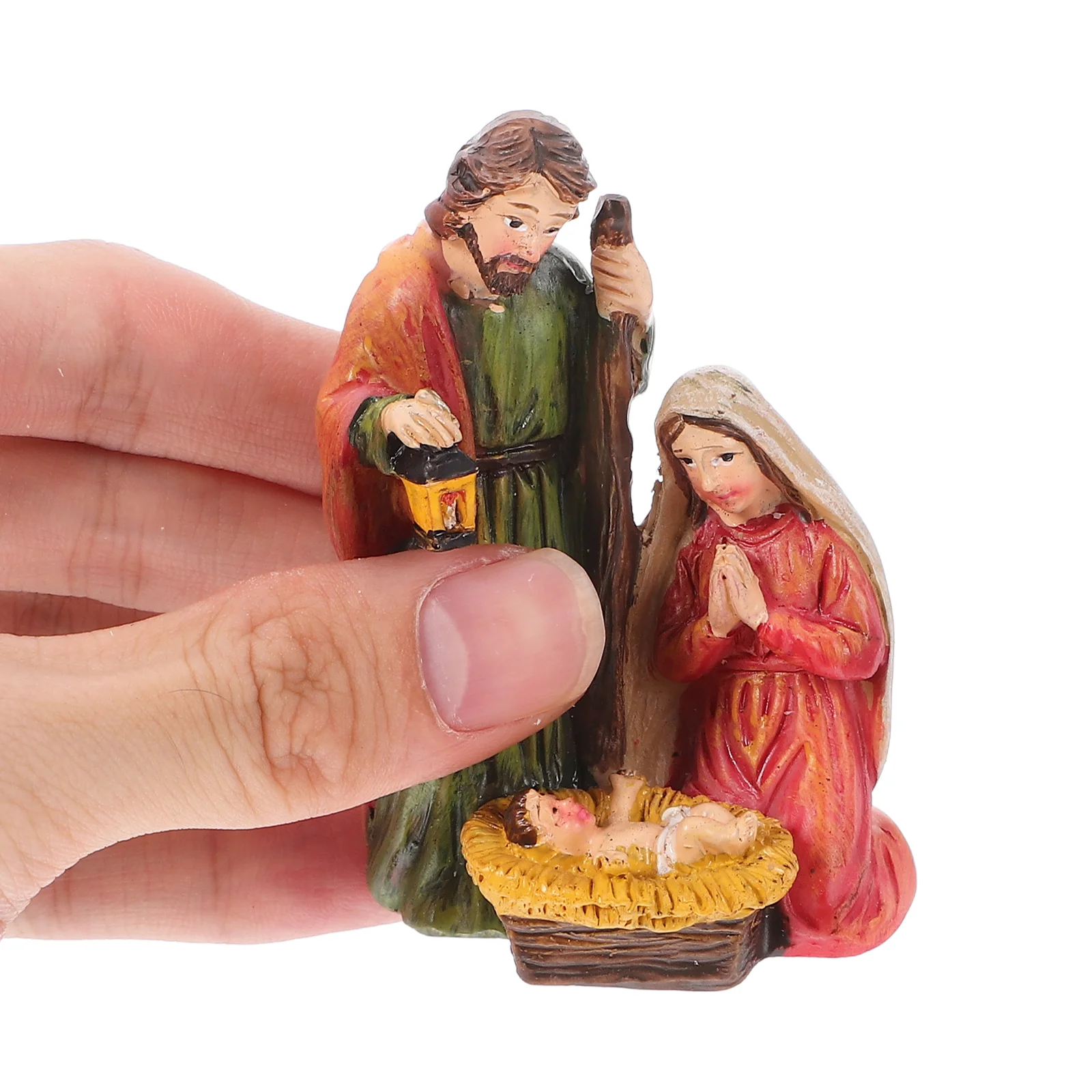 Nativity Ornaments Resin Craft Decor Jesus Born Design Christmas Presents of for Desk Roman Statue Small Decorations Outdoor