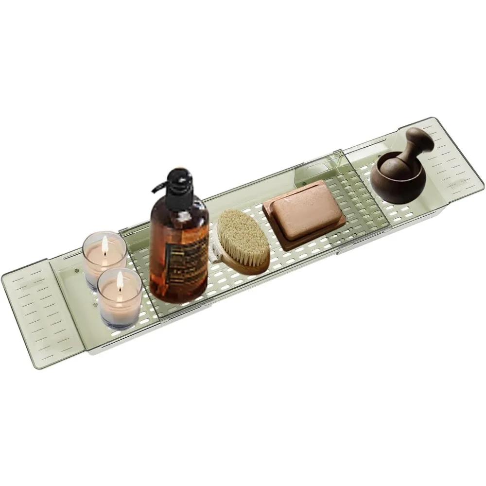 

расширяемый поддон для ванны, полый дизайн, многофункциональный пластиковый поддон для ванны, сливная полка для ванны, поддон для хранения ванны