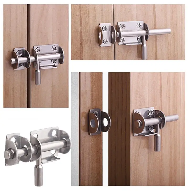 1Pc Entry Slide Door Lock Steel Sliding Door Lock Slide Surface Door Bolt Child Proof Sliding Door Lock