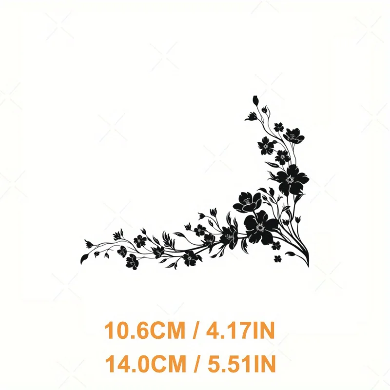 1pc Floral Theme Vector Sticker Waterproof Vinyl Decal for Laptop Water Bottle Car SUV Motorcycle Helmet Wall Guitar Toolbox