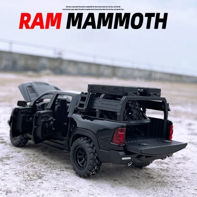 1:32 RAM 1000 TRX マムモス ピックアップ 合金製カーモデル サウンド＆ライト プルバック式 子供のおもちゃ コレクション 誕生日プレゼント