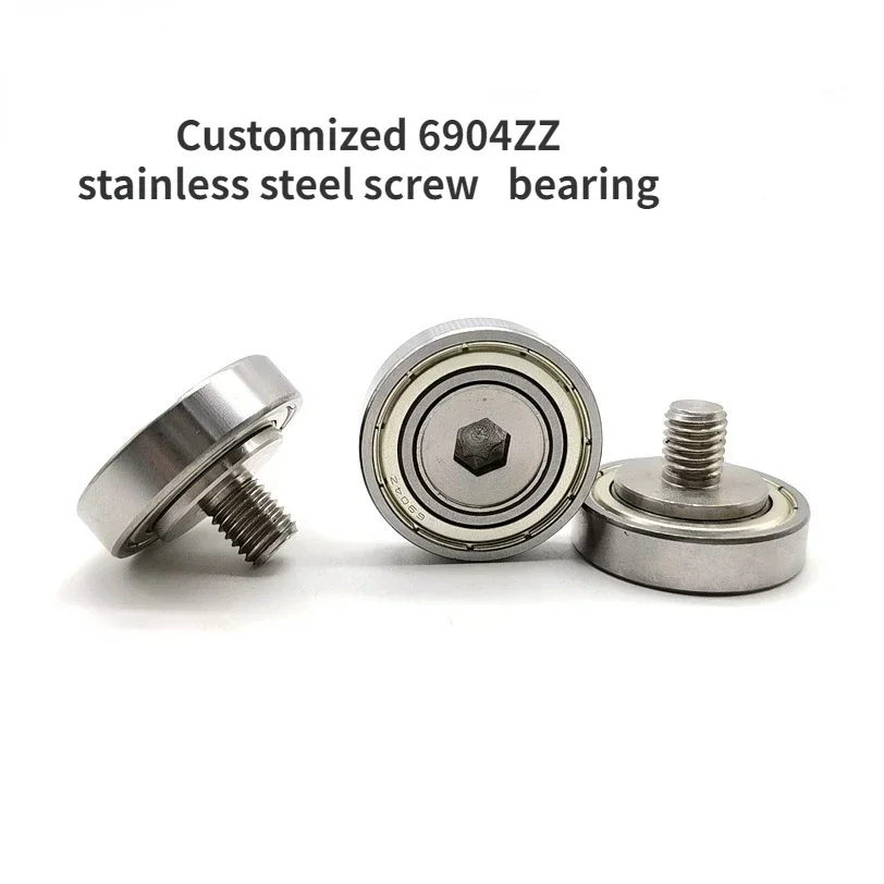 

Customized 6904ZZ stainless steel screw pulley bearing with screw external thread type bearing automation equipment bearings