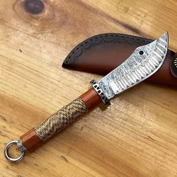 Xiaoguan knife corrodes Damascus pattern, town decoration, household fruit cutting knife, eating handle, meat sharp knife