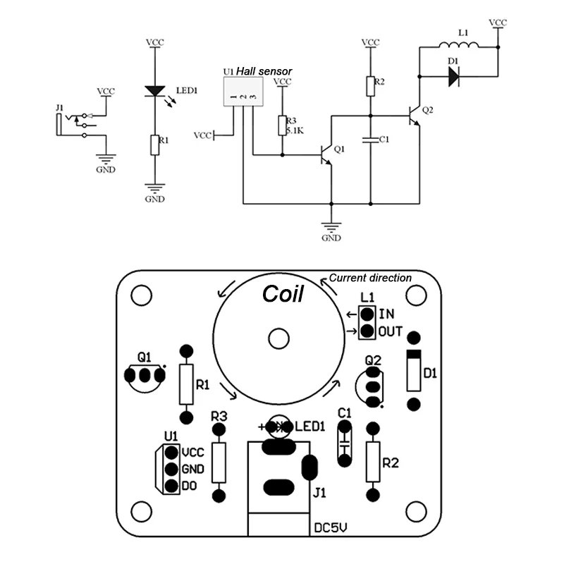 DIY Electromagnetic Swing Induction Kit PCB Teaching Training Oscillator Welding Production Kit