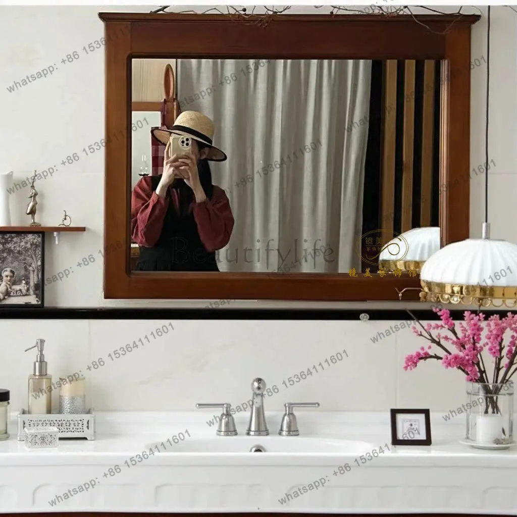 D33 Französischer Vintage-Schlafzimmer-Schminkspiegel Wohnzimmer-Dekorationsspiegel