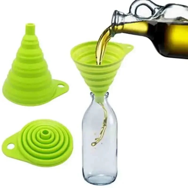 Foldable Silicone Funnel Collapsible Universal Funnels Beer Oil Liquid Hopper Kitchen Cooking Accessories Engine Tools Trechter