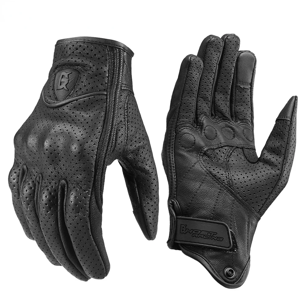 

Genuine leather retro gloves Breathable touch screen Men's and women's anti-fall gloves Suitable for Motorcycle Riding Outdoor