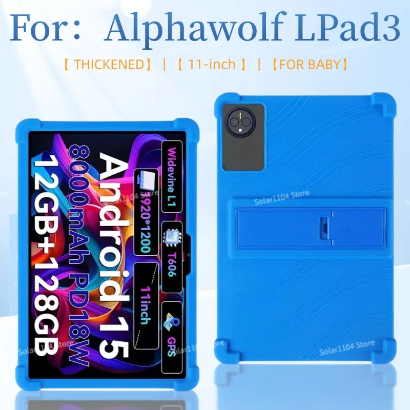 

Case for Alphawolf LPad3 Tablet 11-inch Android 15 PC Funda with 4 Shockproof Airbags Secure Silicone Stand