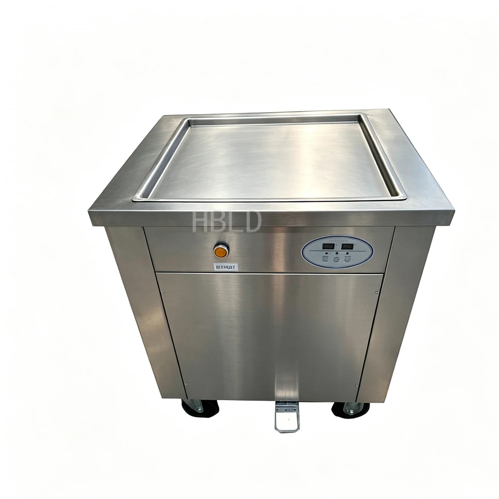 Square Pan Ice Cream Roll Maker, Commercial Frozen Yogurt Fried Machine for Snack Bar Business