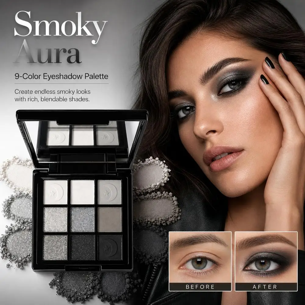 Matte Lidschatten-Palette, hochpigmentiertes Lidschatten-Puder, kreieren Sie einen neutralen Augen-Look, Smokey Eyeshadow, schwarzes, glänzendes Augen-Make-up – Detail 2