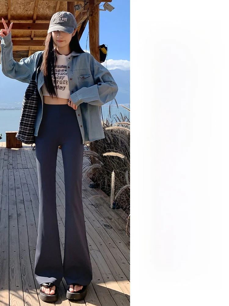 ハイウエストヨガパンツ女性の夏小さいサイズアークベルボットカジュアルパンツ高弾性ナイロンブレンドフィットウェア