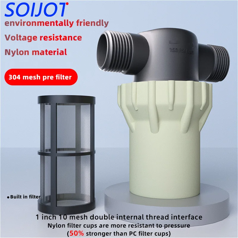 1 inch external thread filter, PVC 32 water pipes, 304 stainless steel filter, pre filter, tap water pipe filter Explosion proof