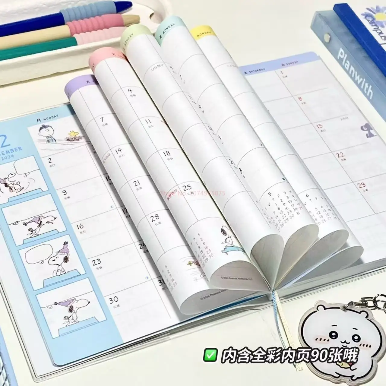 2025 Anime Snoopy Notebook B6 Student Weekly Planner Notebook Color Inner Page Diary Draft Notepad Student Writing Stationery