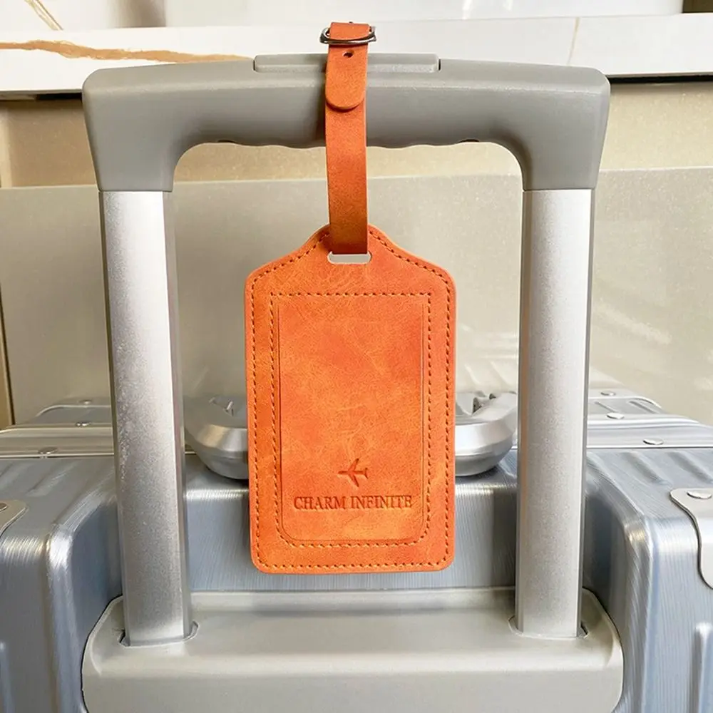 Suitcase Tag PU Leather Handbag Label Baggage Name Tags Boarding Pass Luggage Tag Travel Accessories Airplane Suitcase Tag