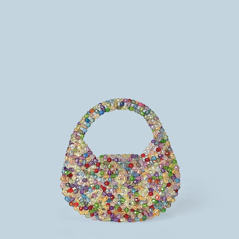 

Handcrafted beaded mini beaded bag, shiny portable banquet bag Vintage Design Beads Bags Handmade Messenger Bag
