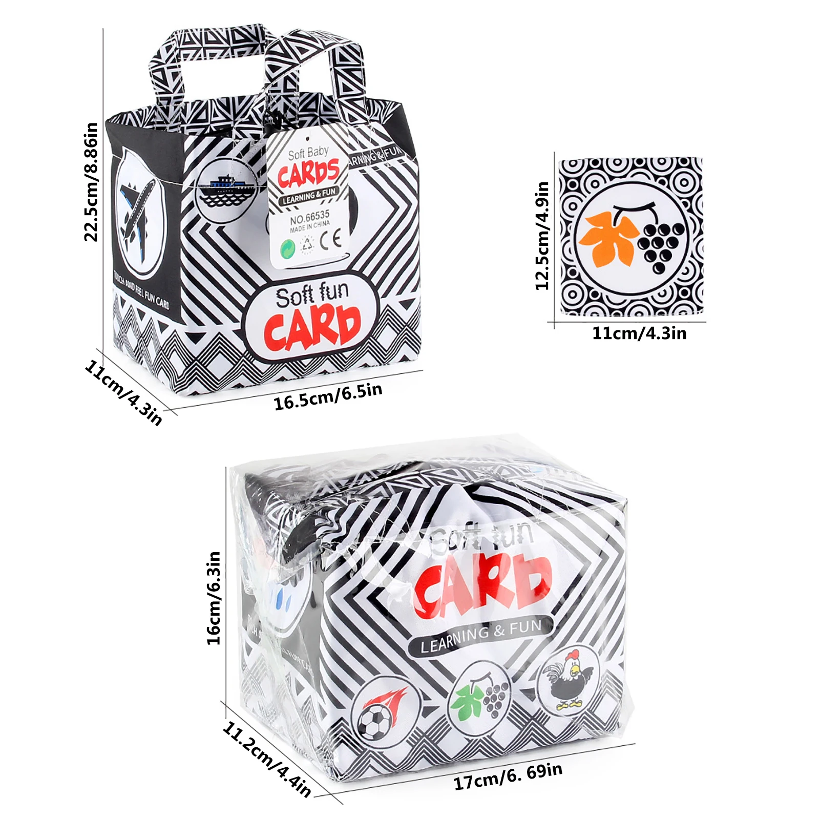 Ensemble portable de cartes d'alphabet amusantes pour bébé, livre de gril noir et blanc, jouets d'éducation précoce pour tout-petit, kit de cadeaux pour bébé