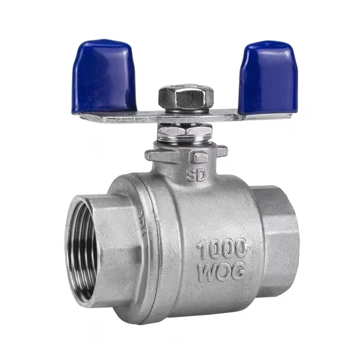 304 316 Stainless Steel 2-Piece Ball Valve, Female Thread Pull Handle, WOG1000 for Pipeline Cut-off /1/4