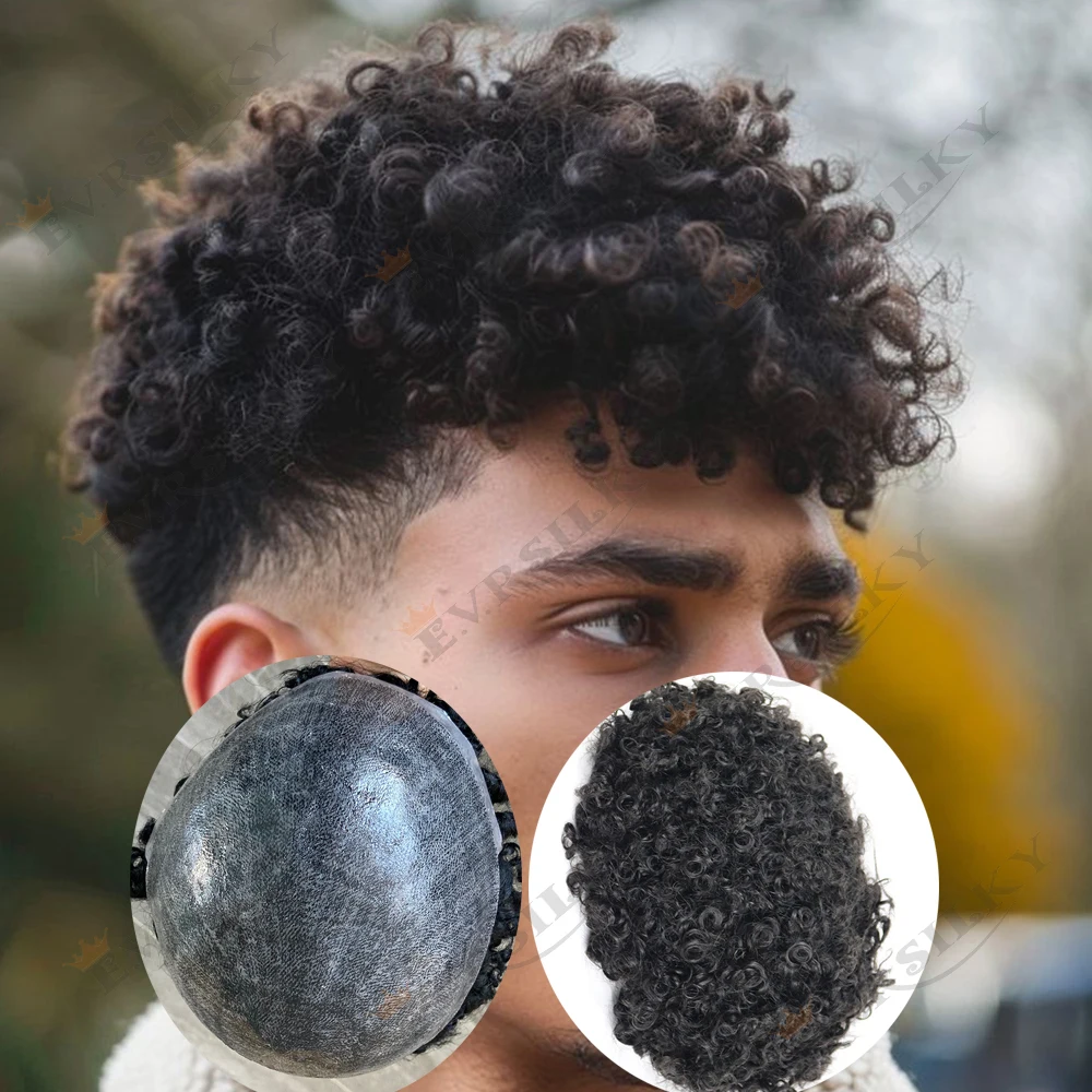 

12 мм афро-черный человек, система замены вьющихся волос, протез, капиллярная естественная линия волос 1b20 1b10, серые, коричневые человеческие волосы, парики