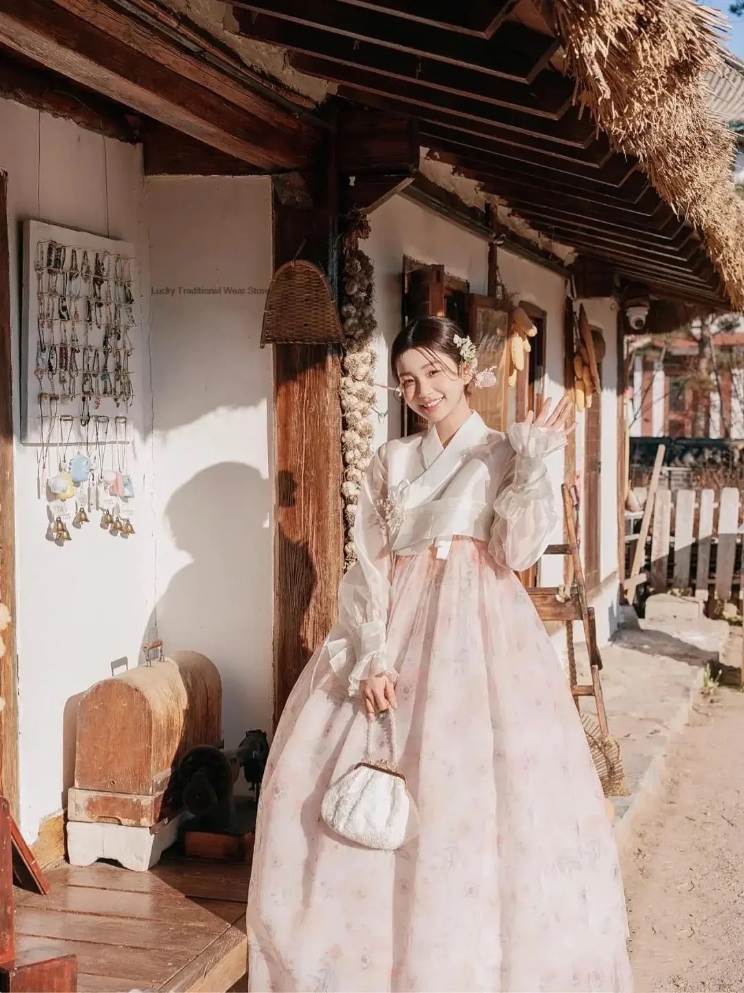 Vestido Hanbok de estilo nacional para mujer, conjunto de ropa tradicional coreana para Festival, Palacio de Cosplay, fotografía de viaje