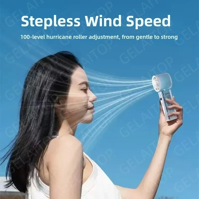 2026 Portable Handheld Fan Auto Oscillation USB Rechargeable for Home Office Outdoor Desktop Summer Cooling Daily Use view 5