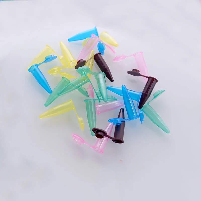 Mikrotuben-Zentrifugenröhrchen, 0,5 ml, Labor, buntes EP-Zentrifugenröhrchen, untere Spitze, Schnappverschluss, klare Skala, 1000 Stück – Detail 6