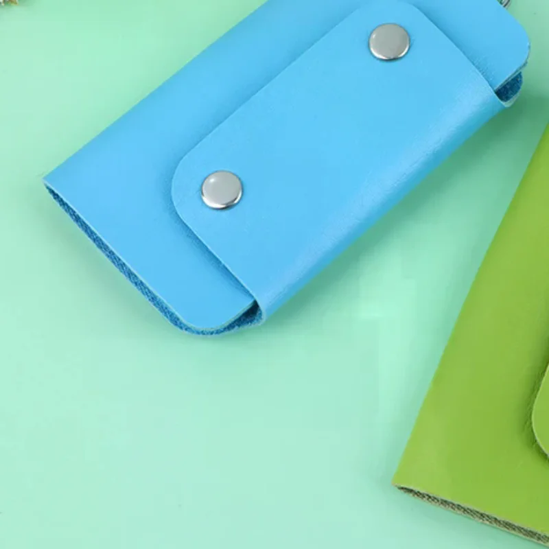 

1 PU wallet case, portable leather butler seat, car key holder case, neutral style, simple solid color storage
