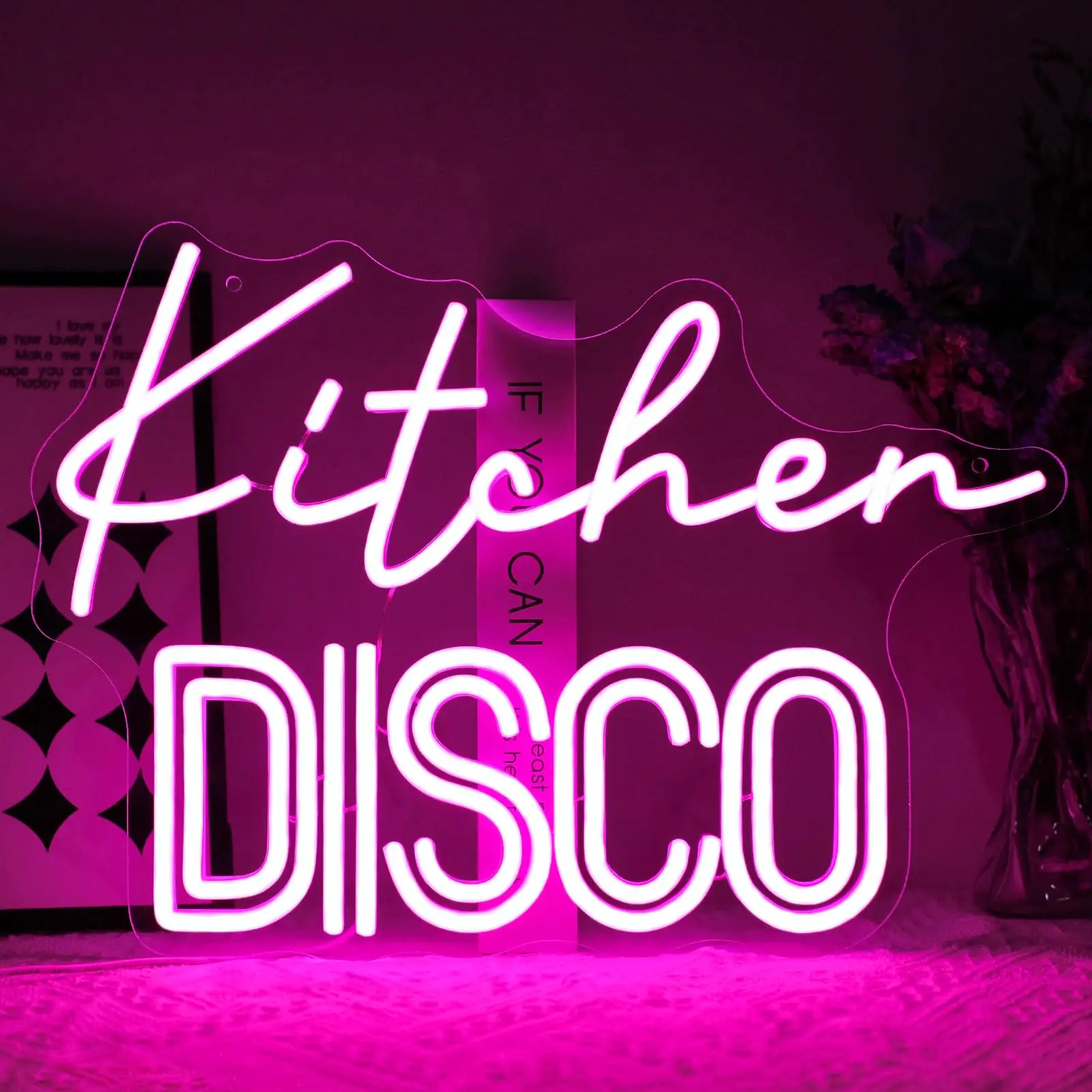 

Kitchen Disco Neon Sign for Wall Decor Dimmable for Room Decor for Home Bar kitchen Cafe Bar Restaurant Party Decoration