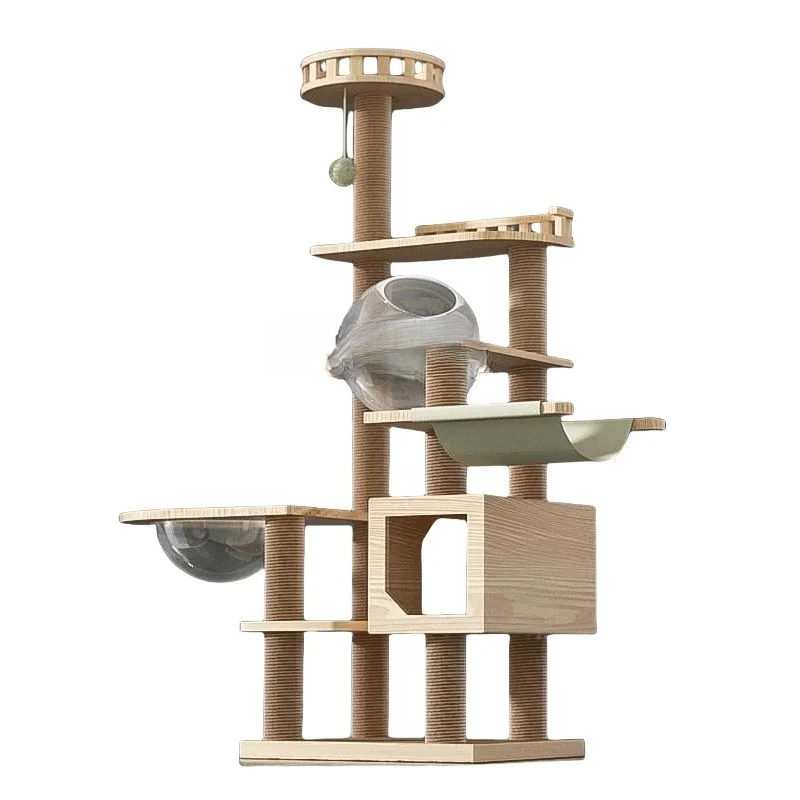 

Супер большой корпус из массива дерева, рама для лазанья с несколькими кошками, кошачье гнездо, встроенная роскошная рама для лазанья для кошек