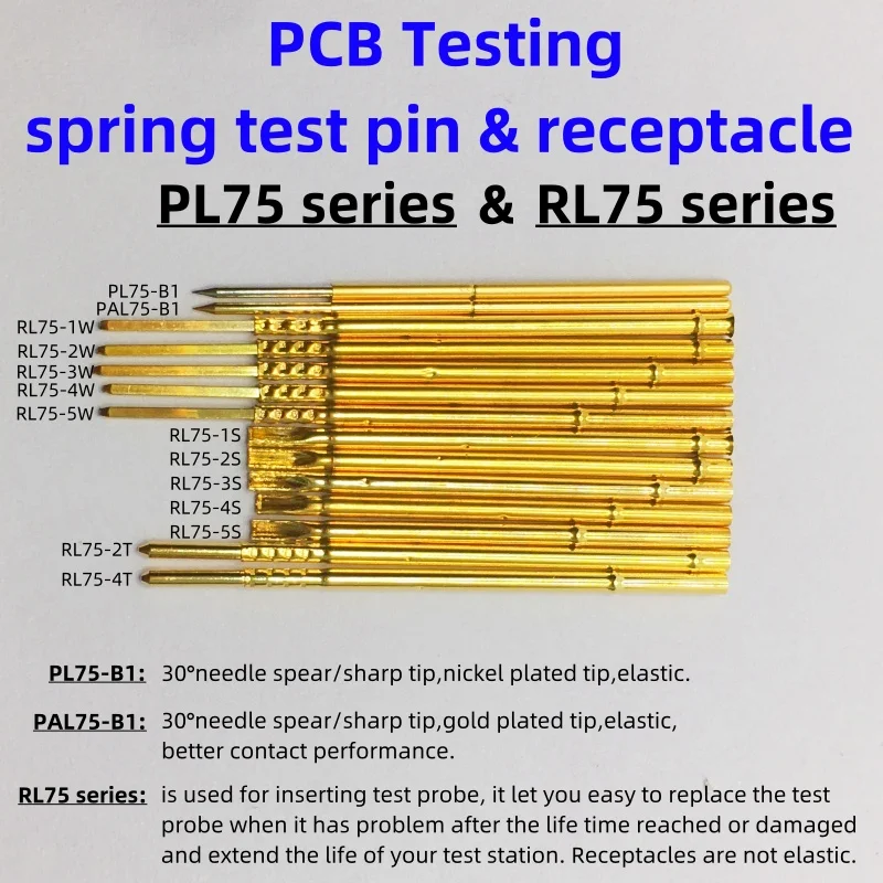 20 Or 100PCS RL75 Series PCB Test Probe Receptacle Pogo Pin Connection Socket RL75-2S 4S 2W 4W Spring Test Pin PL75-B PL75-B1