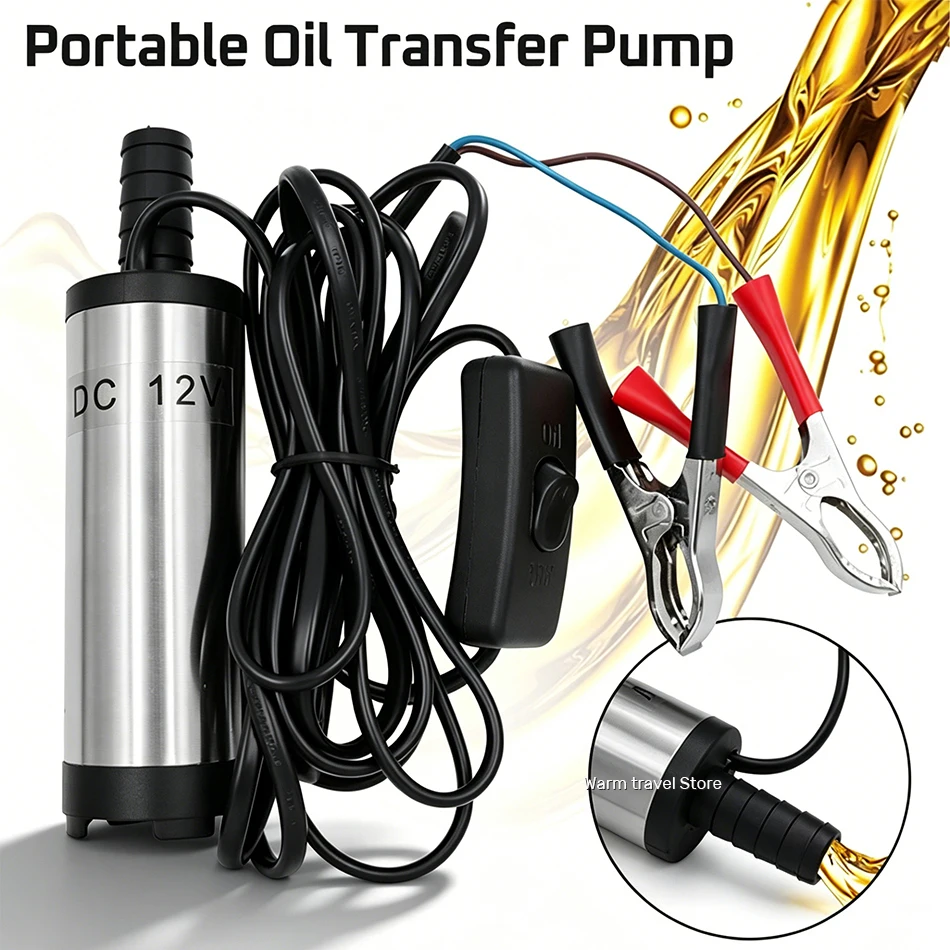 

Electric Fuel Transfer Pump Water Oil Transfer Refueling Submersible Pump For Diesel Water Pump 12V 38mm For Car Motorbike