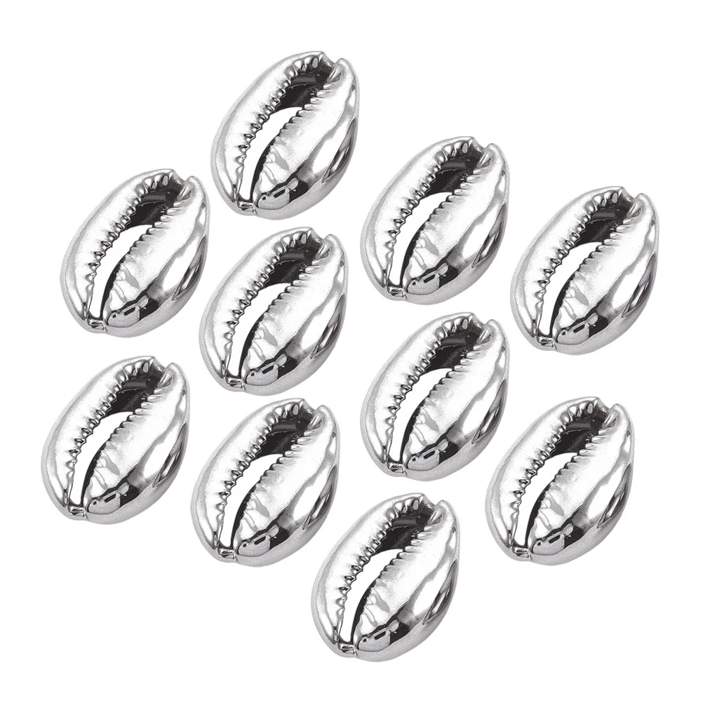 

50 pcs Metal Shell Beads Electroplated Cowrie Shells DIY Jewelry Accessories Bracelet Necklace Making Craft Pendant Home
