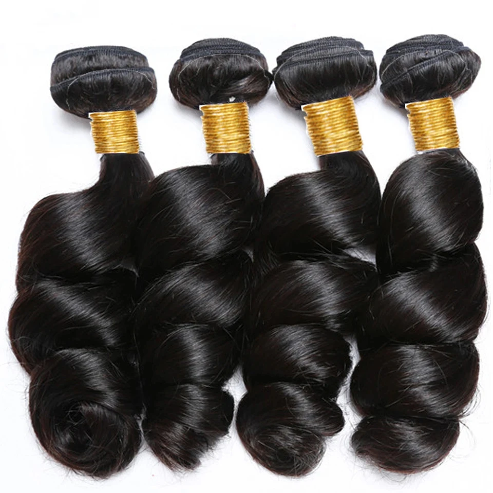

30 32 Inch Loose Wave 1 3 4 Bundles Raw Virgin Unprocessed Remy Human Hair Indian Loose Deep Wave Human Hair Bundles Extensions