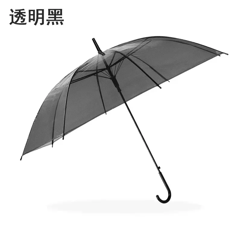 Automatic Transparent Umbrella for Students and Children Long Handle Straight Rod Environmentally Friendly Transparent Umbrella