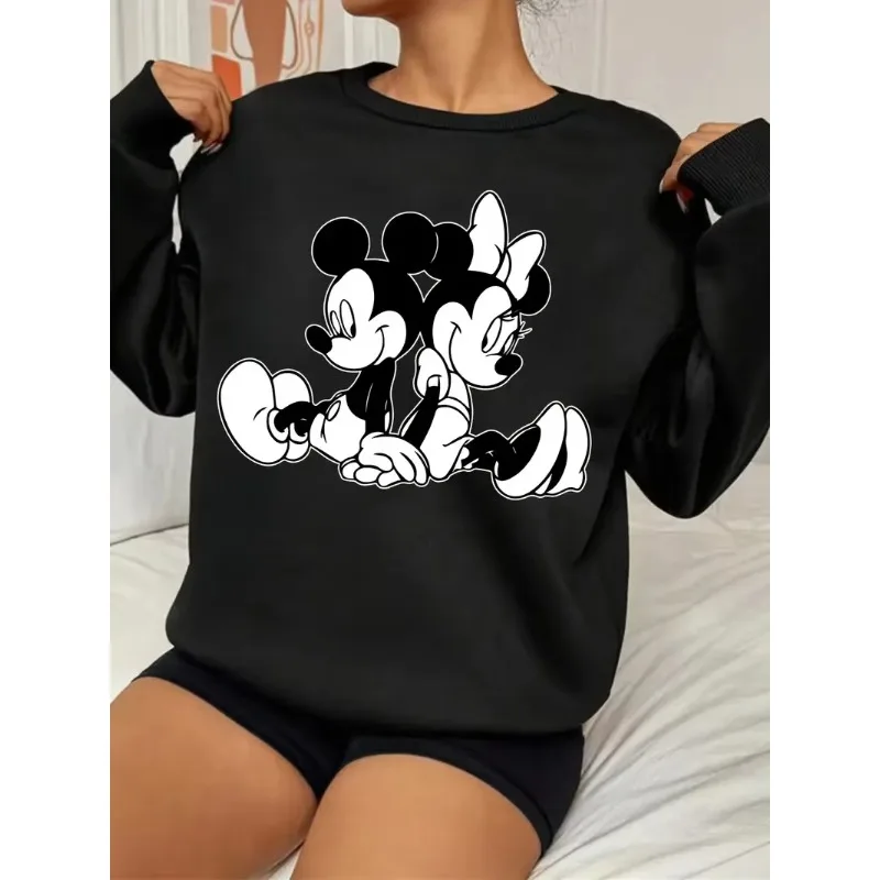 

Couple Unisex Women's Disney Minnie Mickey Mouse Men Hoodies Sweatshirt Pullover Autumn Winter Fleece Oversize Coats Sweats Tops