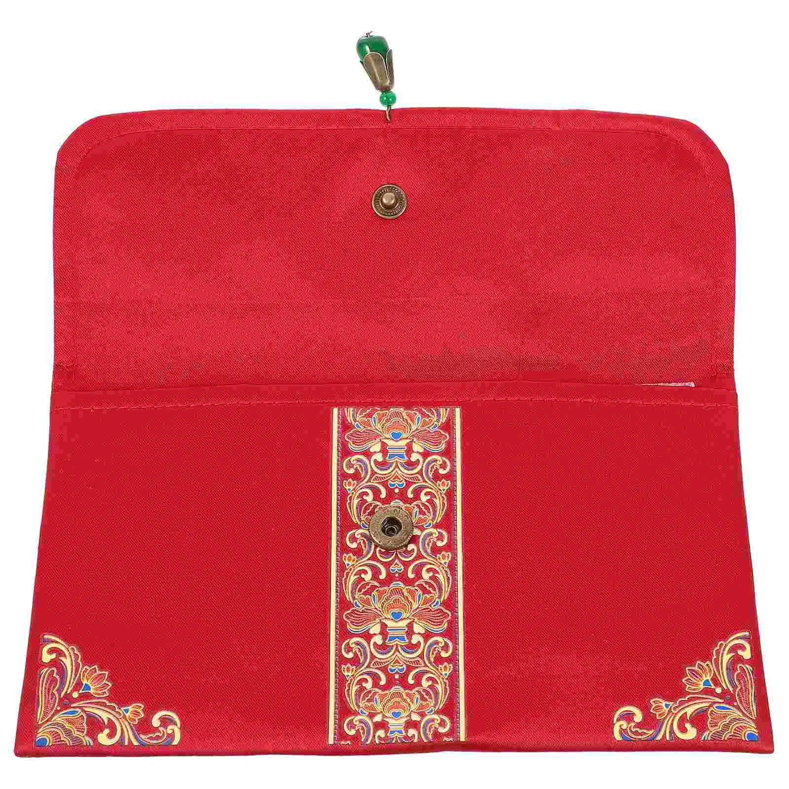 Chinese Red Envelope Bag Wallet Money Packet Brocade Wedding Party Favors Envelopes
