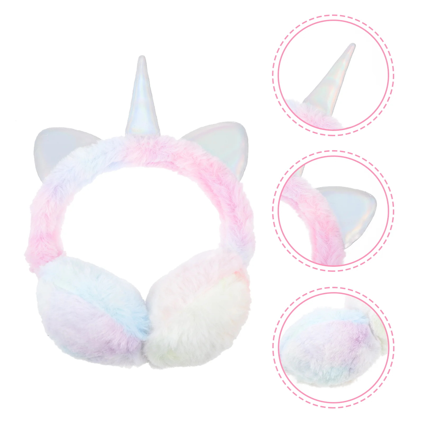 

Furry Ear Earmuff Unicorn Head Band Adorable Defenders Warm Cover Colorful Plush Girl Warmer