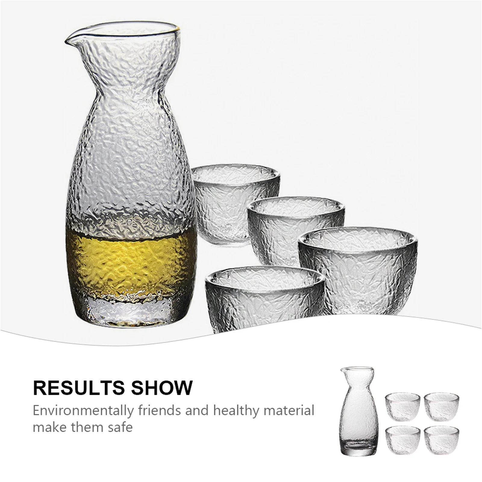 

1Set Hammered Sake Cup Set High Quality Practical Entertaining Home Bar Restaurant Wine Glass Sake Cup