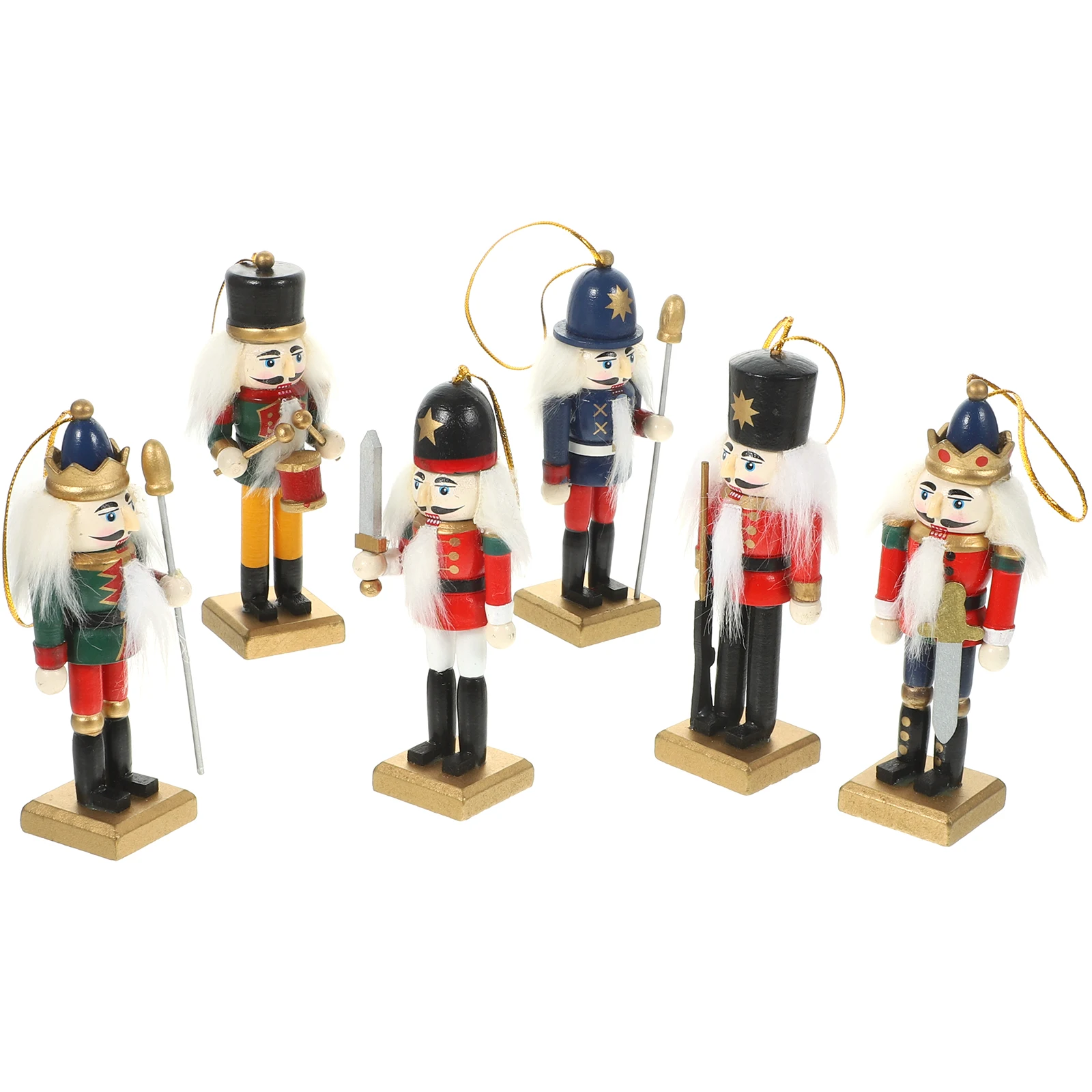 

6Pcs Nutcracker Wooden Christmas Decorations Hanging Xmas Nutcracker Pendants Xmas Tree Charm Festival Decor Nutcrackers Craft