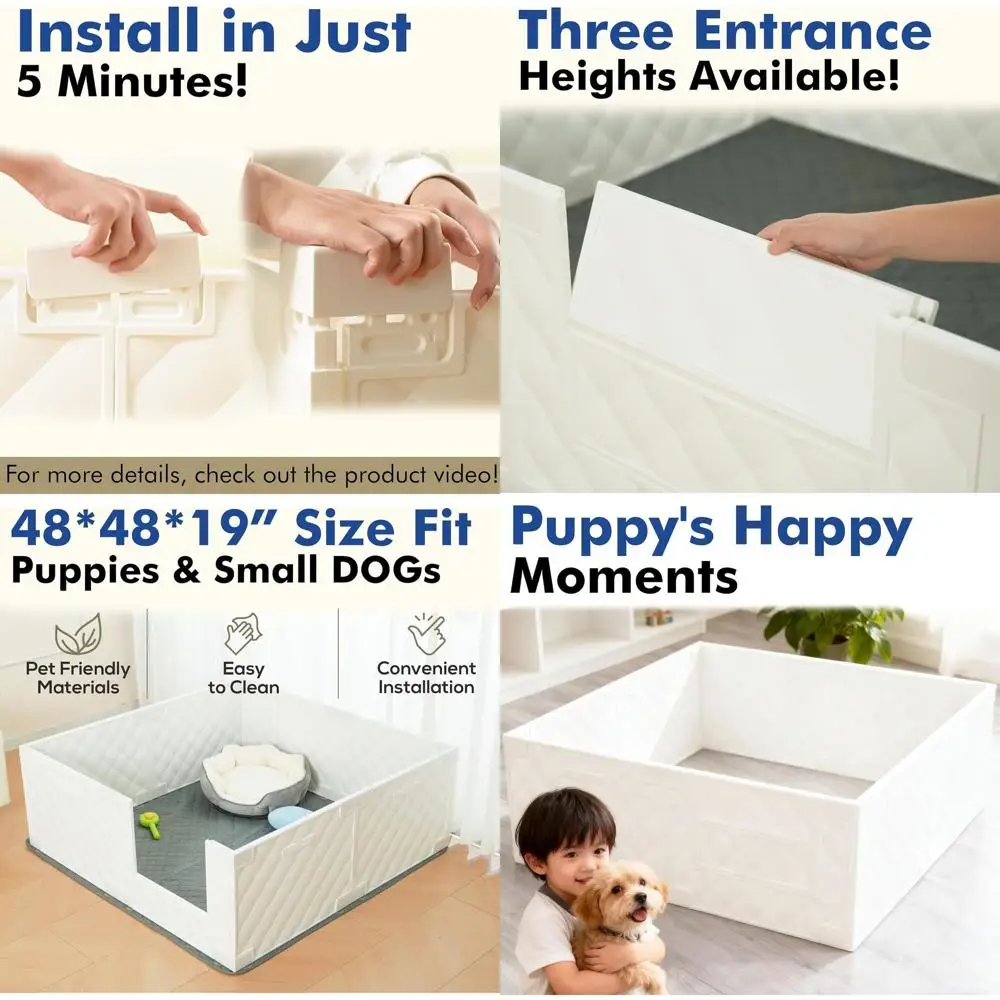 

Whelping Box для собак и щенков — идеально подходит для периода роста 2–5 щенков — белый